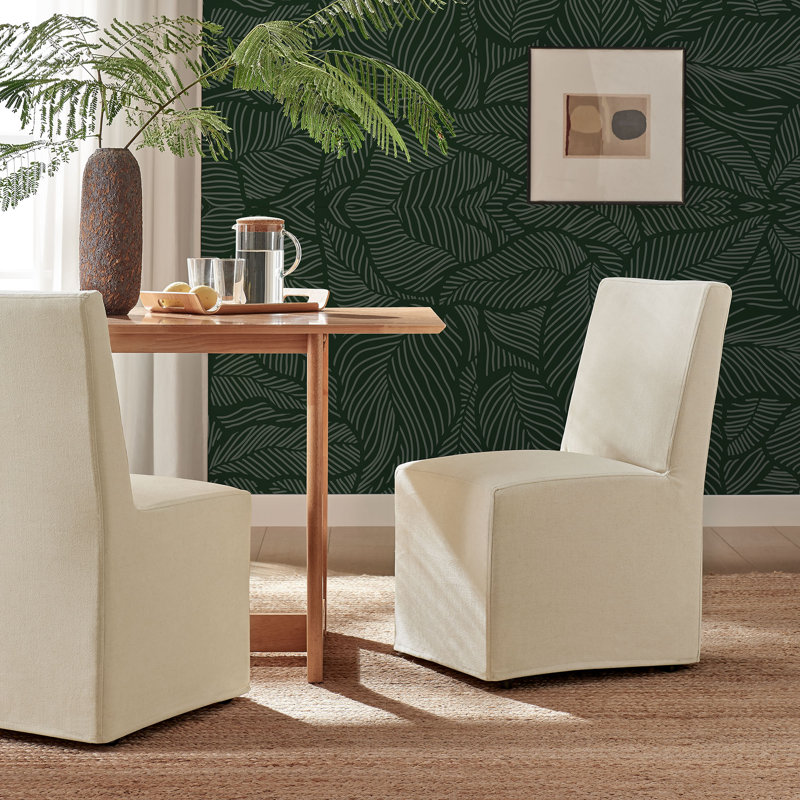 Chaise de salle à manger rembourrée en lin Tessera, Lin lin