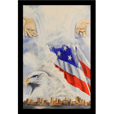 " Spiritual Eagle American Flag City Of Hope " by Ed Capeau