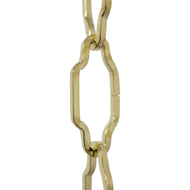 Chaîne décorative de lustre cathédrale, Laiton poli, 780"L x 0.79" W x 0.13"D