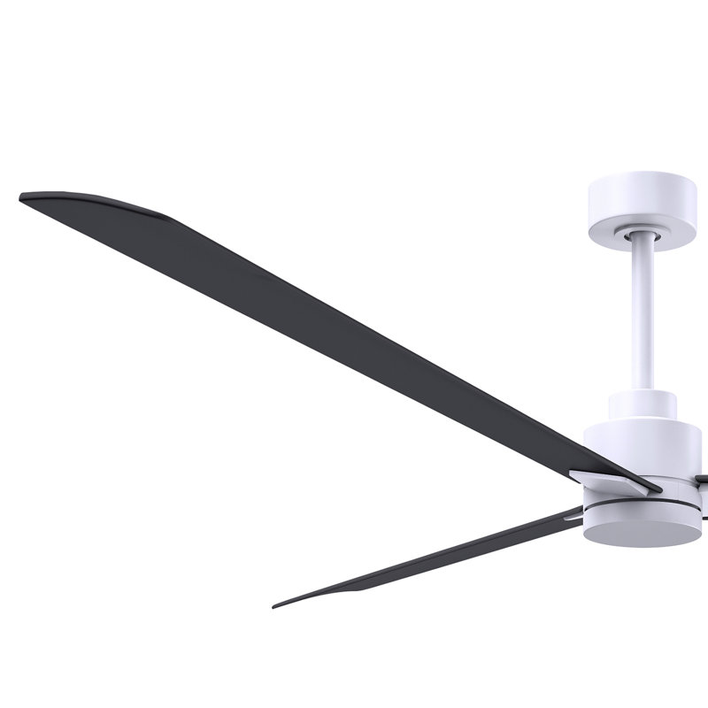Alessandra Outdoor Downrod Ceiling Fan, Matte White, Matte Black