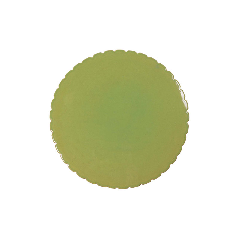 Ceramic Furniture Outdoor Round Side Table, Moss
