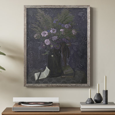 Reproduction florale vintage avec encadrement CCL XXIV - bois massif