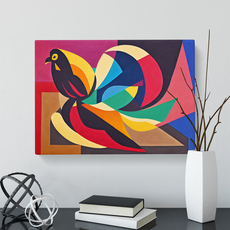 Phoenix Bird In Abstract - Wrapped Canvas, 35cm H x 50cm W x 3cm D