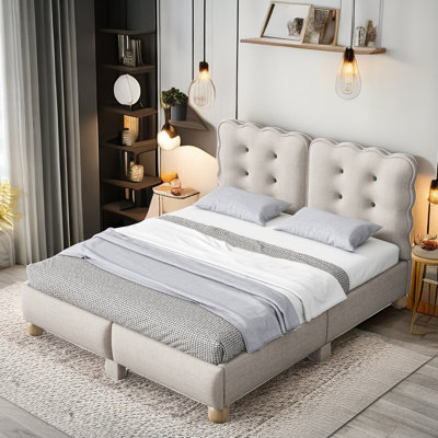 Charnice Upholstered Platform Bed with Solid Wood Legs -  Alcott HillÂ®, 0854312667E04084BB3E38AFDBFE3BB7