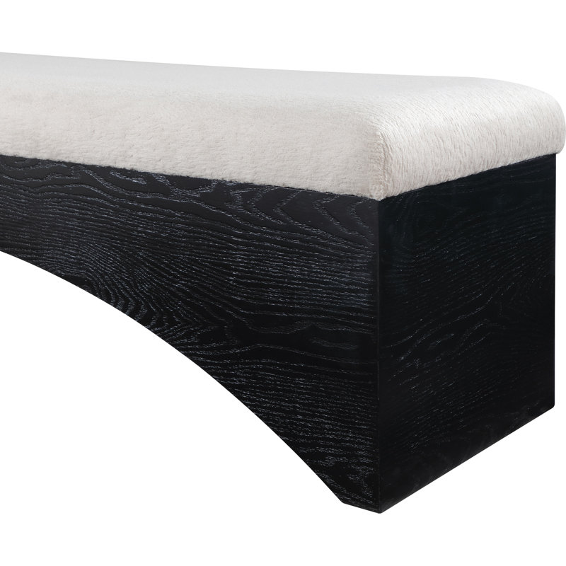 Lawson Willmot Velour  Fabric Bench, Black, Beige Velour Fur Fabric