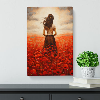 Poppy Field Contemporary - Wrapped Canvas