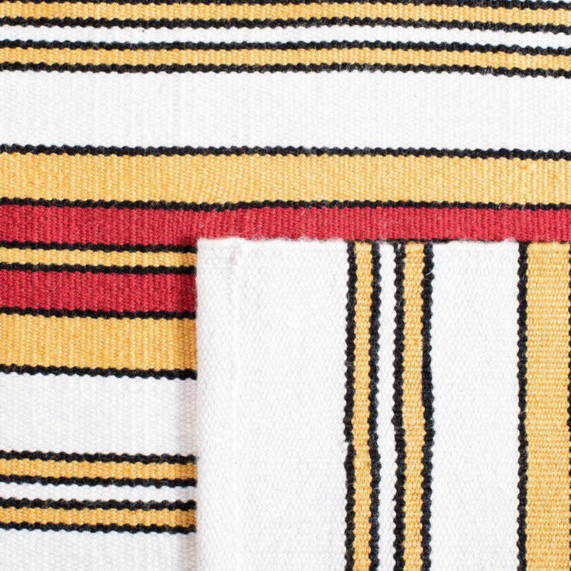 Racing Point Striped Area Rug in Terry White/Racing Red, Rectangle 9' x 12'