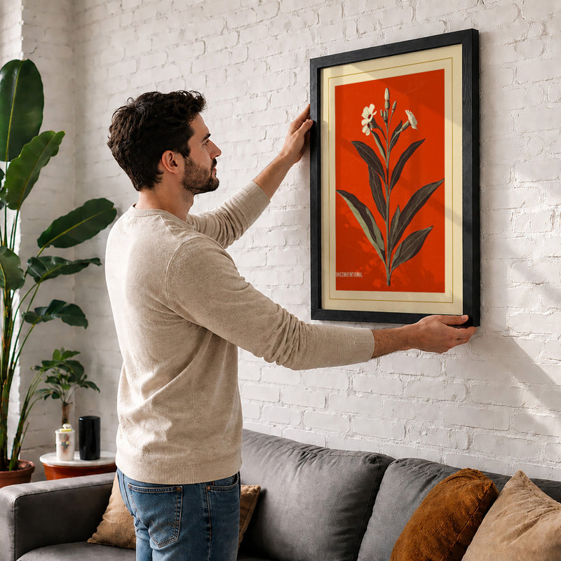 Single Stem In Bloom Botanical - Print, Unframed, A4 - 29.7 x 21.0 cm