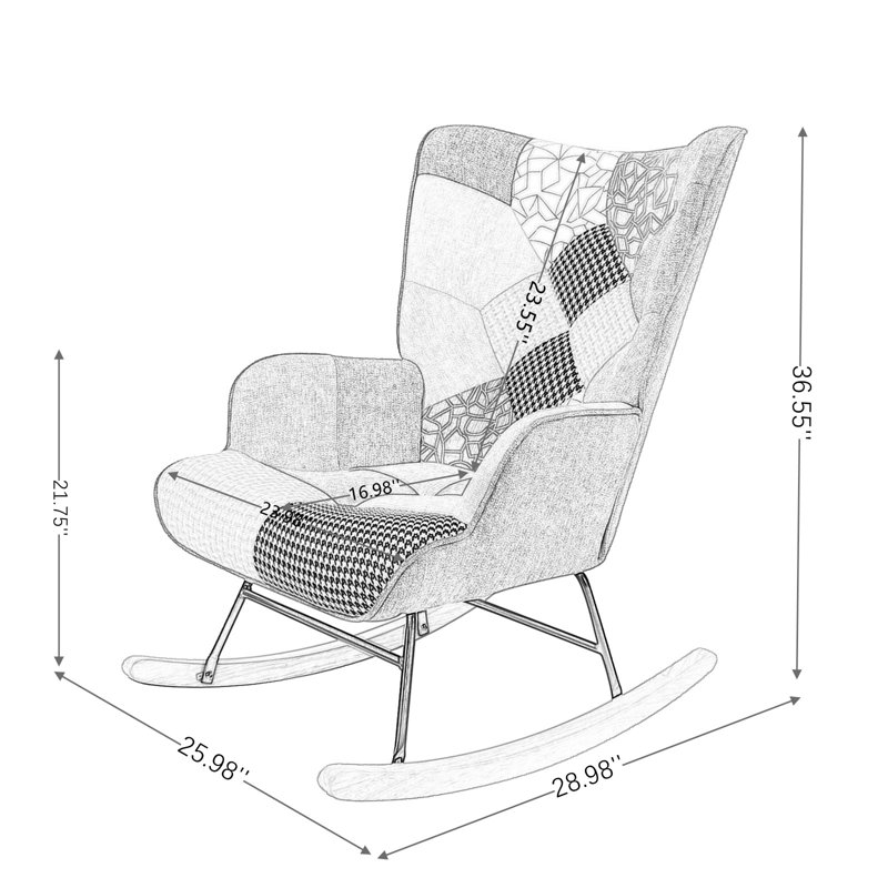 Erdah Rocking Chair, Multicolor