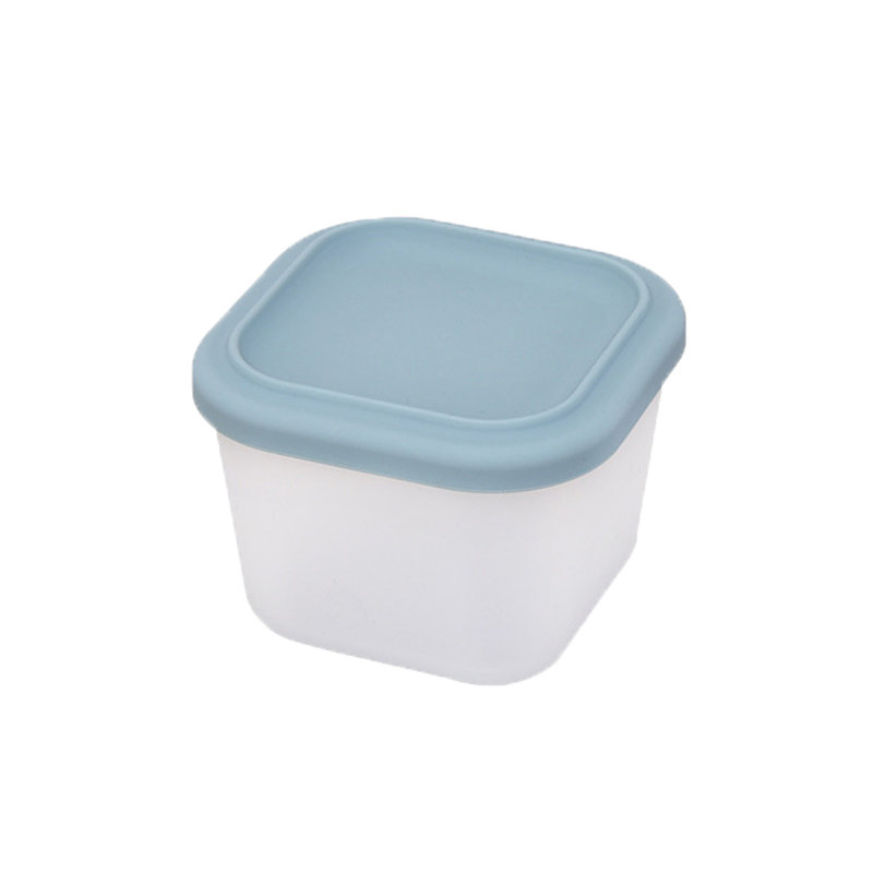 Mini contenant en silicone pour aliments pour animaux de compagnie compatible avec les micro-ondes et les congélateurs, 3,27 x 3,27 x 2,48 po, bleu