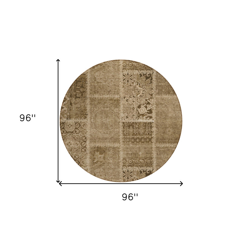 Tapis rond 8 po beige