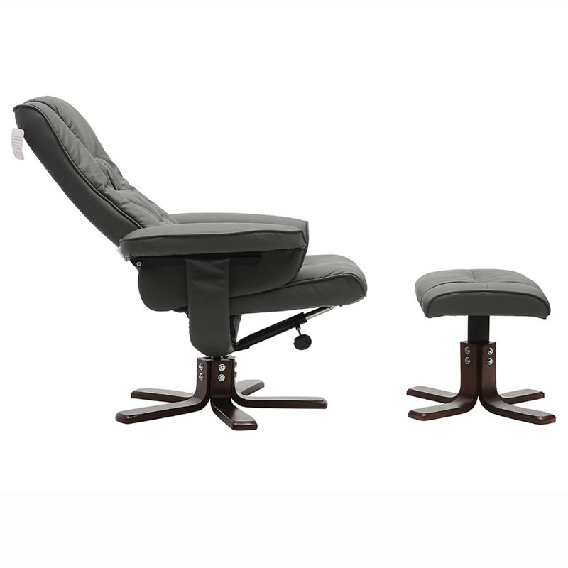 Cashaun 79cm Wide Swivel Wing Chair Recliner, Grey