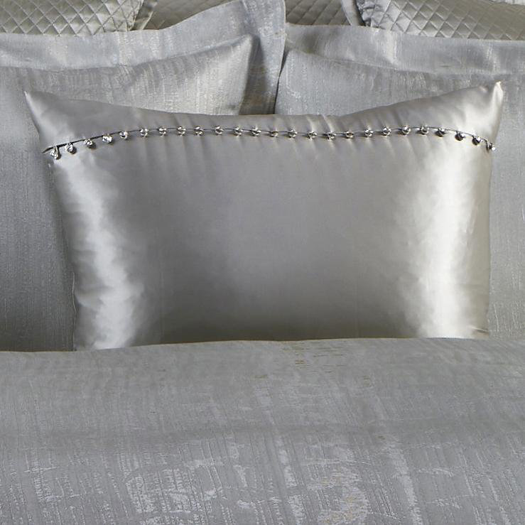 Silk Crystal Button Sham, Frost