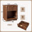 Ensemble de 2 tables de chevet en noyer avec tiroir et espace de rangement ouvert, style moderne du milieu du siècle, en bois cannelé. Dimensions : 38 cm (P) x 50 cm (L) x 60 cm (H).-95252870