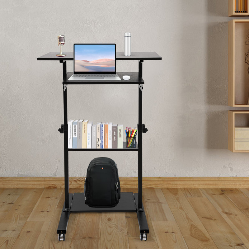 Chariot de bureau debout 32 po 4 niveaux