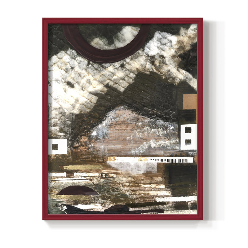 «Time to Part Ways I», reproduction encadrée - bois massif, H 11 po x l 9 po, Rouge