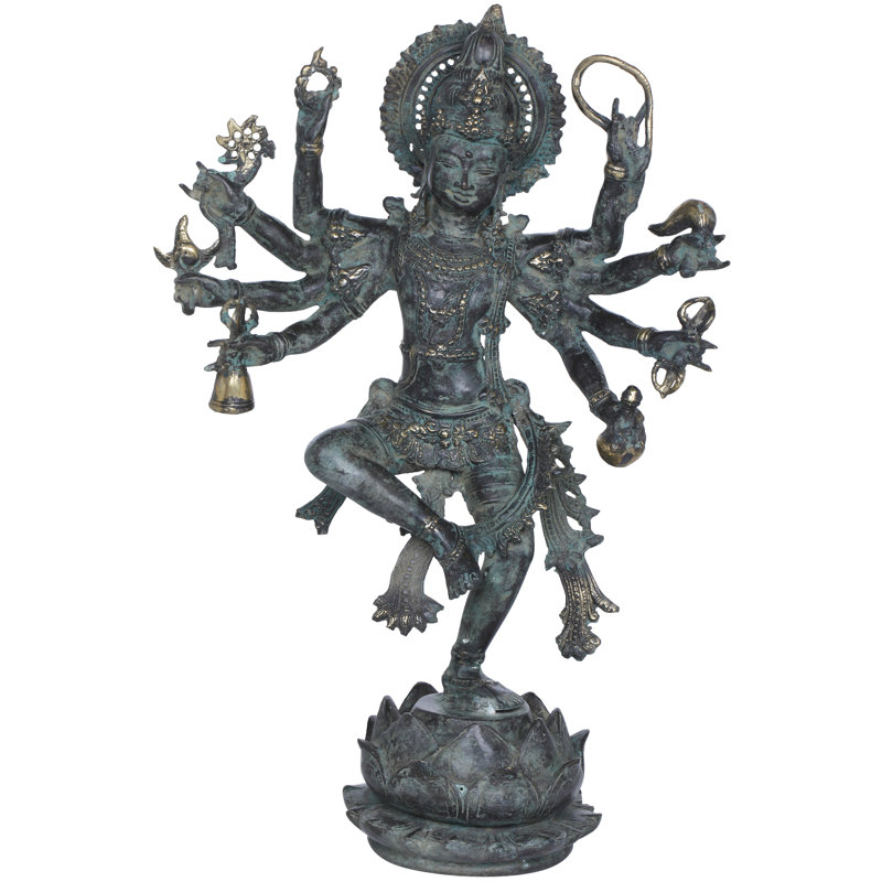 Figurine Lord Shiva dansant sur la gueule d'un lotus