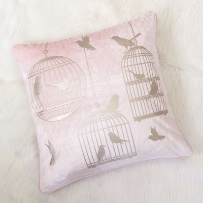  Bird Cage Velvet Throw Pillow