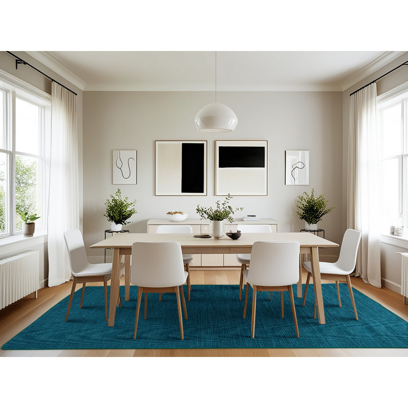 Machine Washable Solid Green Area Rug