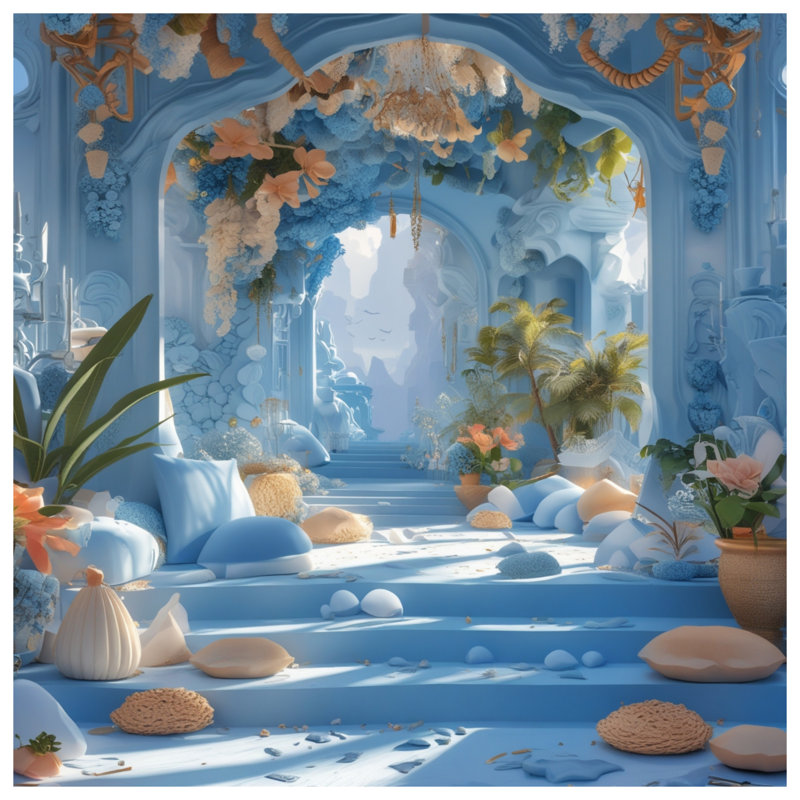 Housses de couette arches florales bleues, Lit simple