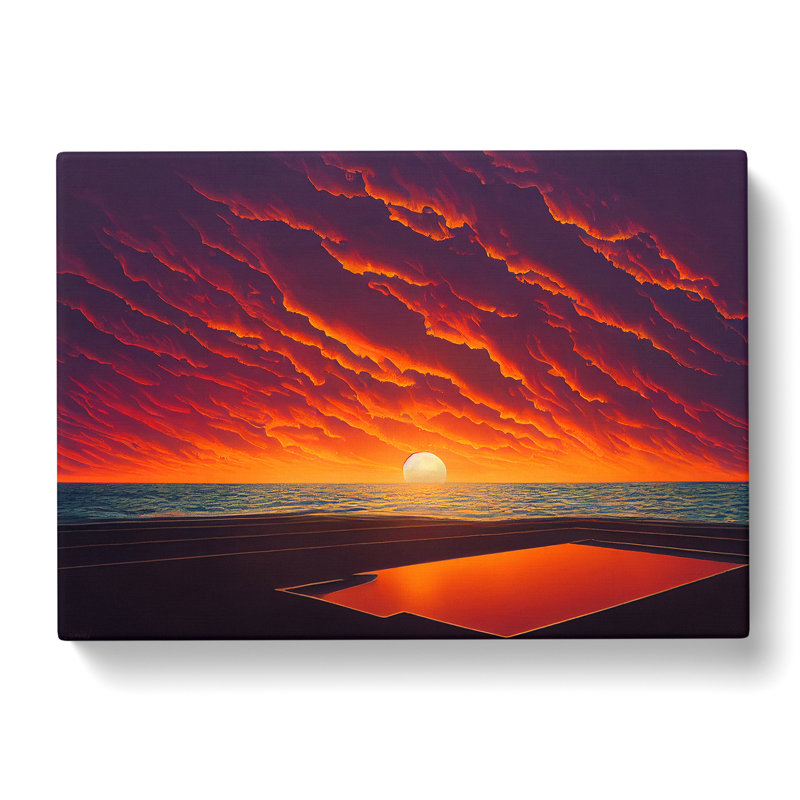 Blooming Ocean Sunset - Wrapped Canvas, 50cm H x 76cm W x 3cm D