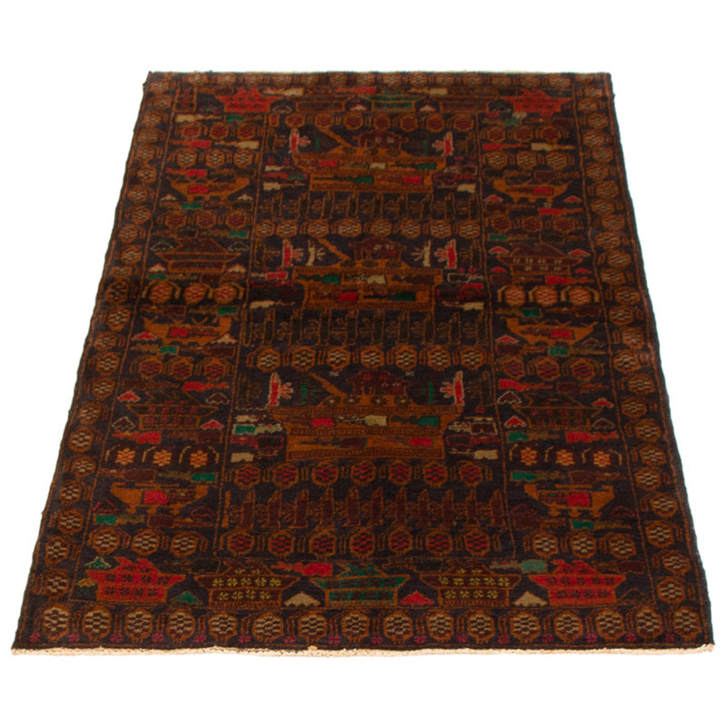 Tapis bleu marine foncé Rare War 3 pi 8 po x 6 pi 7 po
