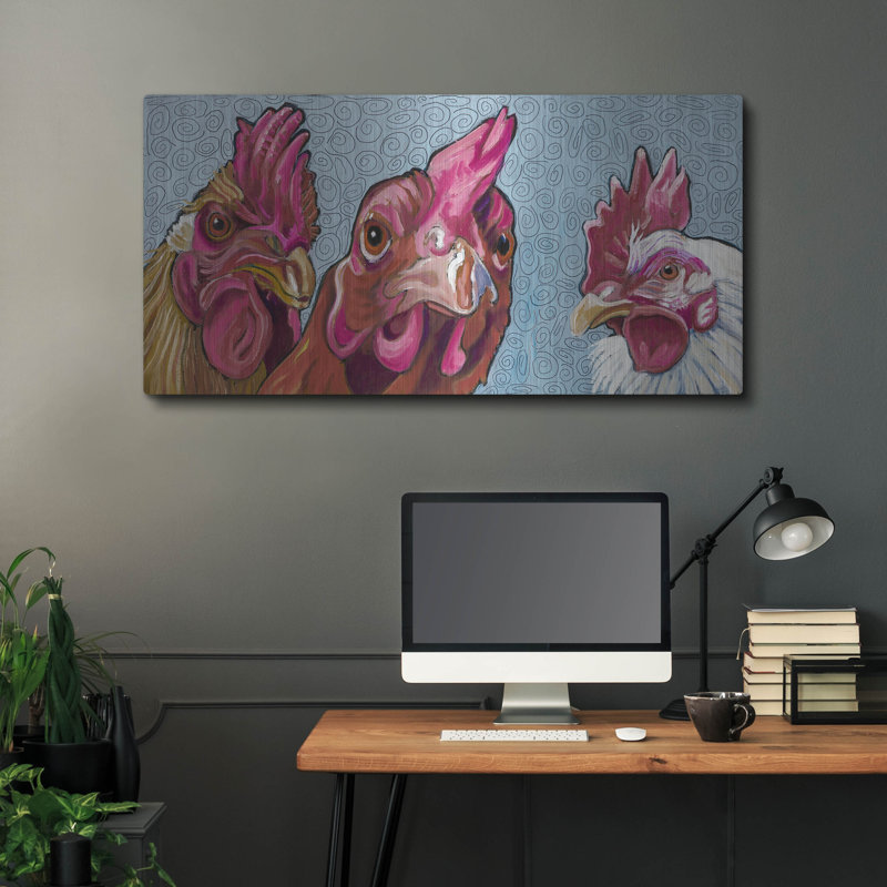 "Gracie Oaks" Three Chicks "par Kathryn Wronski, art mural en métal