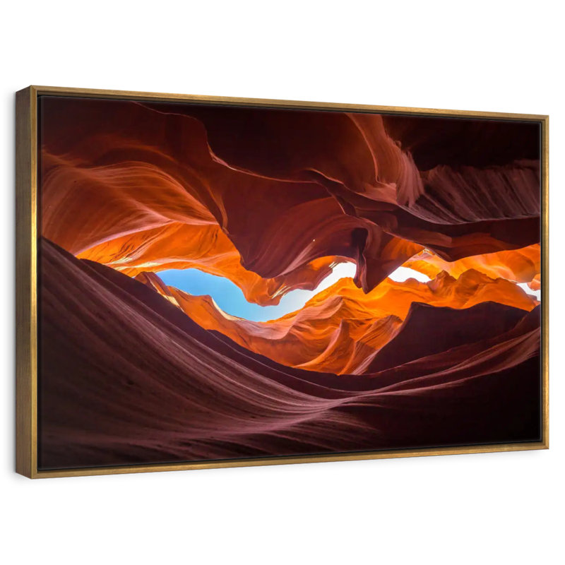 Orange Canyon In Arizona, 25" X 17", Floating Frame Gold
