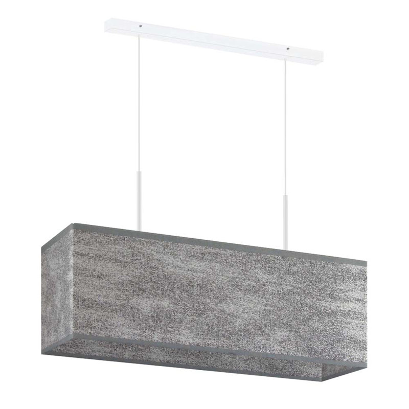 Gener 2 - Light Square/Rectangle Pendant, Chrome, Rustic Grey
