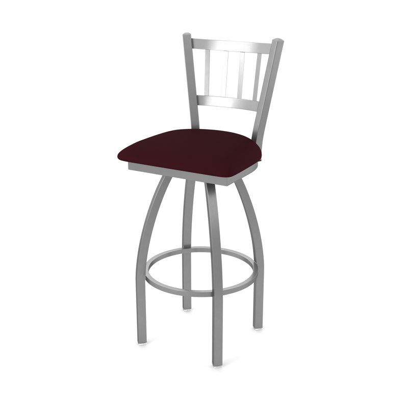 Tabouret pivotant 810 Contessa, Vinyle - bordeaux Canter, Acier inoxydable, Tabouret de comptoir (siège d'une hauteur de 25 p