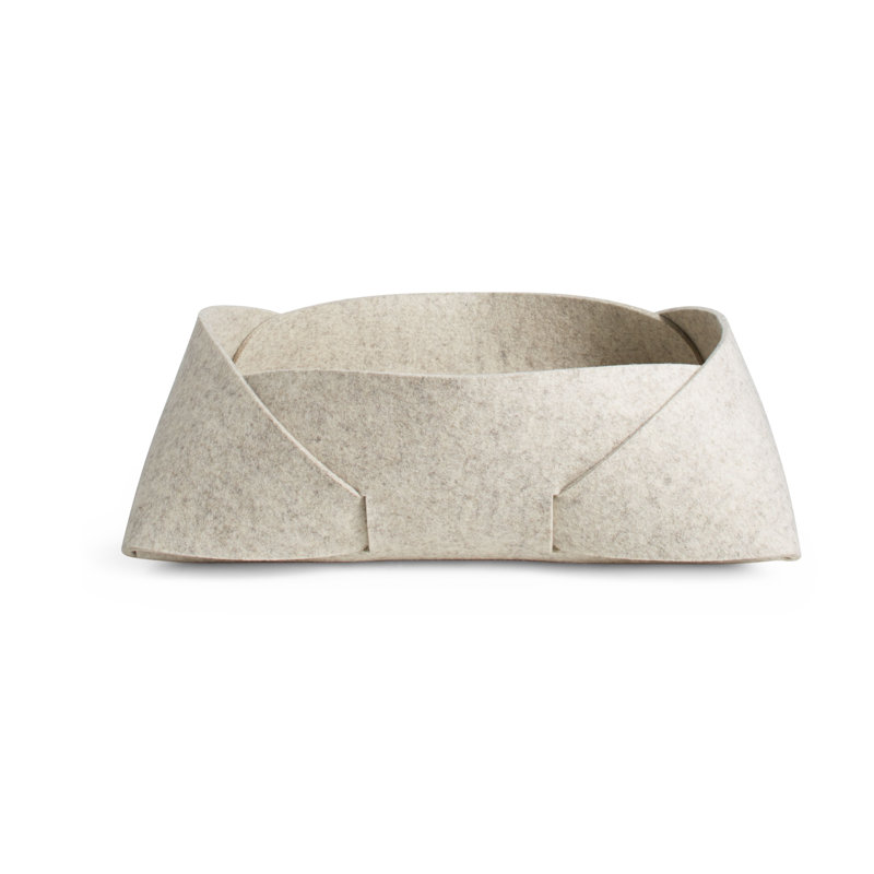 Double Tuck Decorative Basket, 6" H x 13" W x 10" D, Heathered Off-White