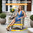 10-Piece Wicker Patio Conversation Set with Swivel Rocking Chairs and 50,000 BTU Fire Pit Table-1946865252