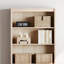 Bibliothèque Corretta beige avec 2 tablettes ouvertes, 86 cm de largeur (sans meuble et doit être jumelée à la partie inférieure de la série Corretta)-2042374582