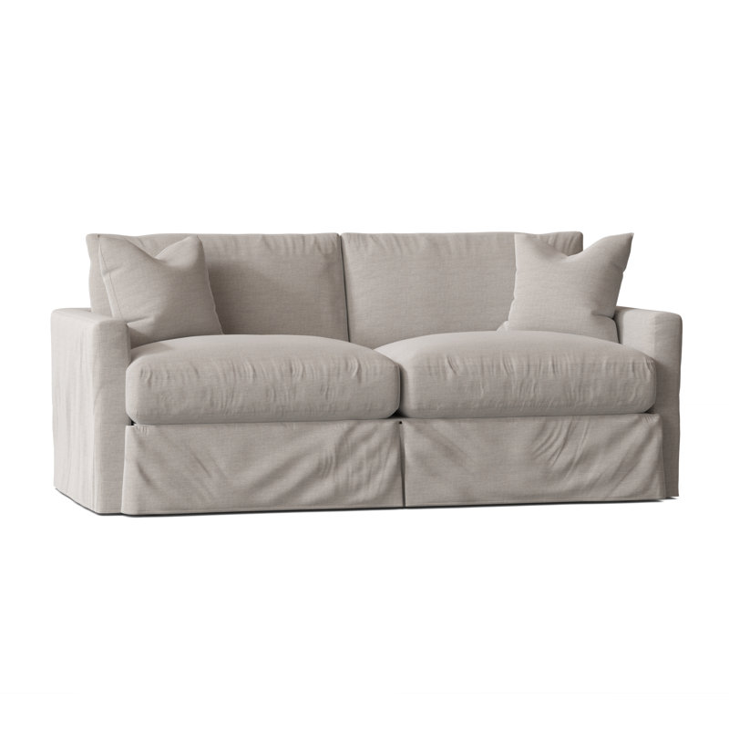 Hartig 84'' Slipcovered Sofa, Cast Silver Sunbrella®