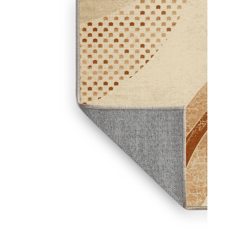 Tapis marocain d'inspiration mondiale parlin Bouddha lavable à la machine symbole de la sagesse - reliure beige, 4 x 2