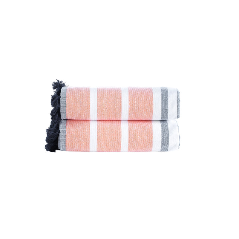 Turkish Cotton Lightweight Bath Towel, Orange