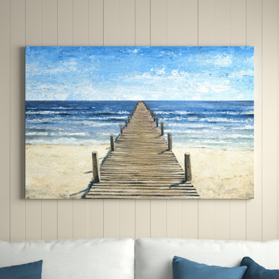 " Long Pier To The Ocean " by Eyre Tarney Painting Print