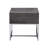 Rectangular End Table with 1 Drawer, Gray Oak and Chrome