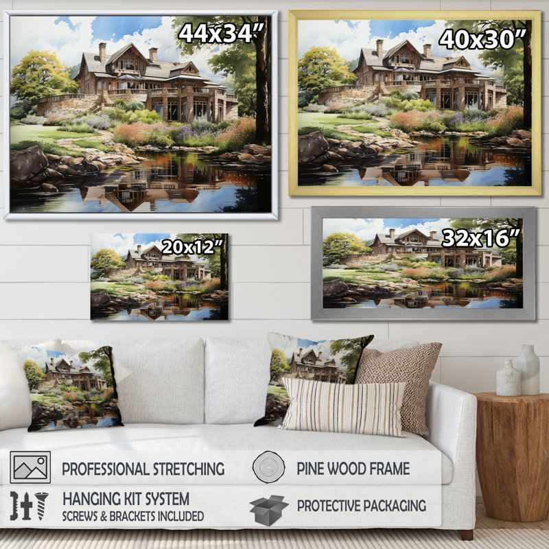 Country Club Elegant Retreat VII - Reproductions d'art sur toile, Toile tendue, H 12 po x l 20 po x P 1 po