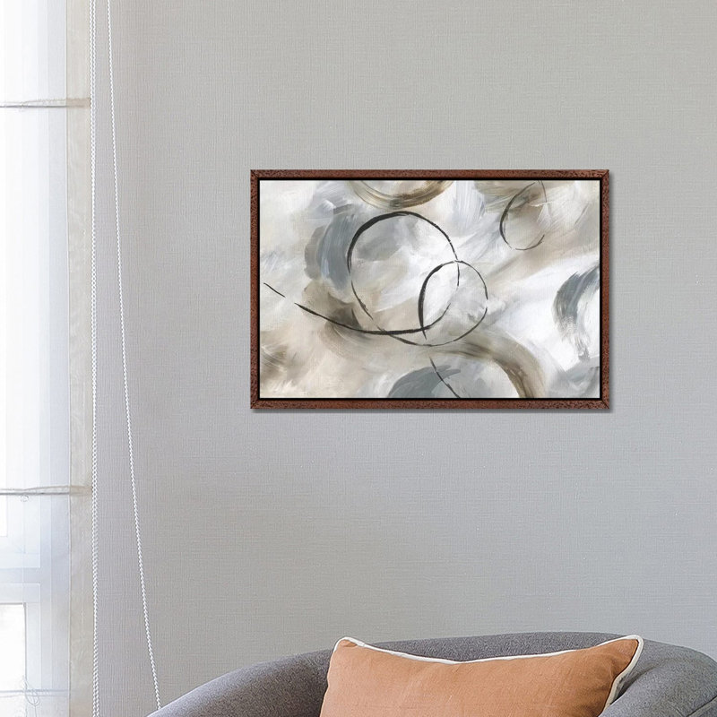 Allegro - Painting on Canvas, 66.04 cm H x 45.72 cm W, Classic Brown Wood Framed