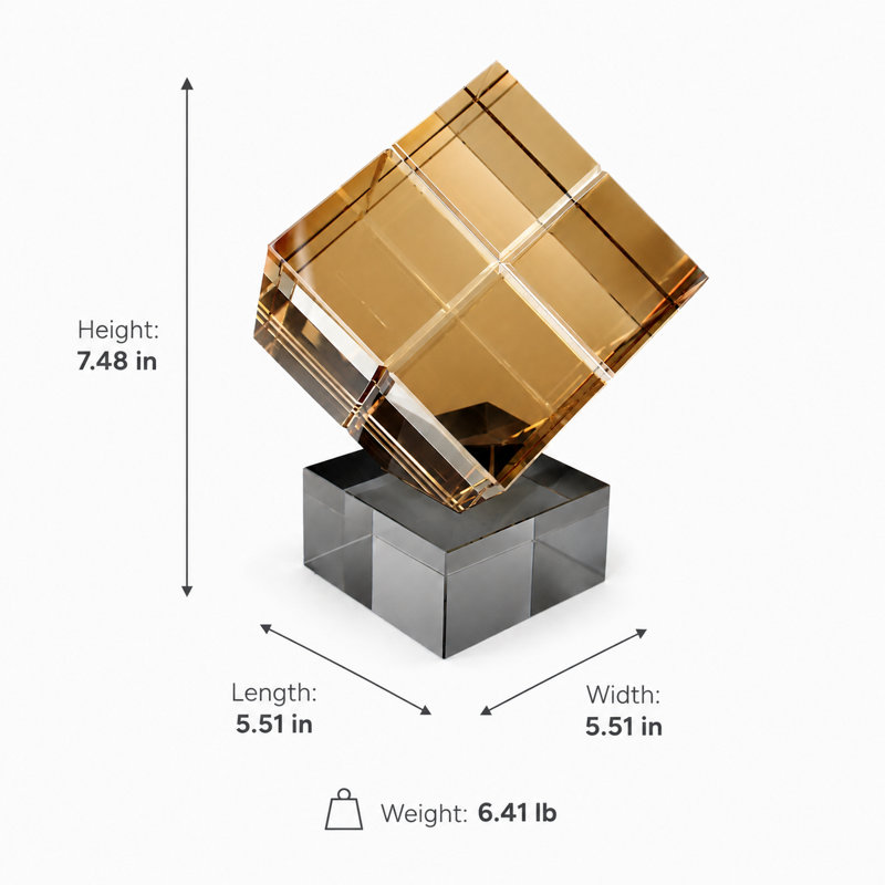 7.48'' H Modern Geometric Crystal Tabletop Sculpture