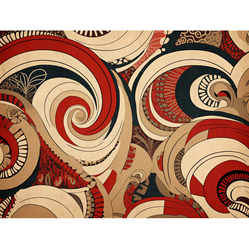 Machine Printed Comforter, Twin Comforter, Red/Beige Abstract