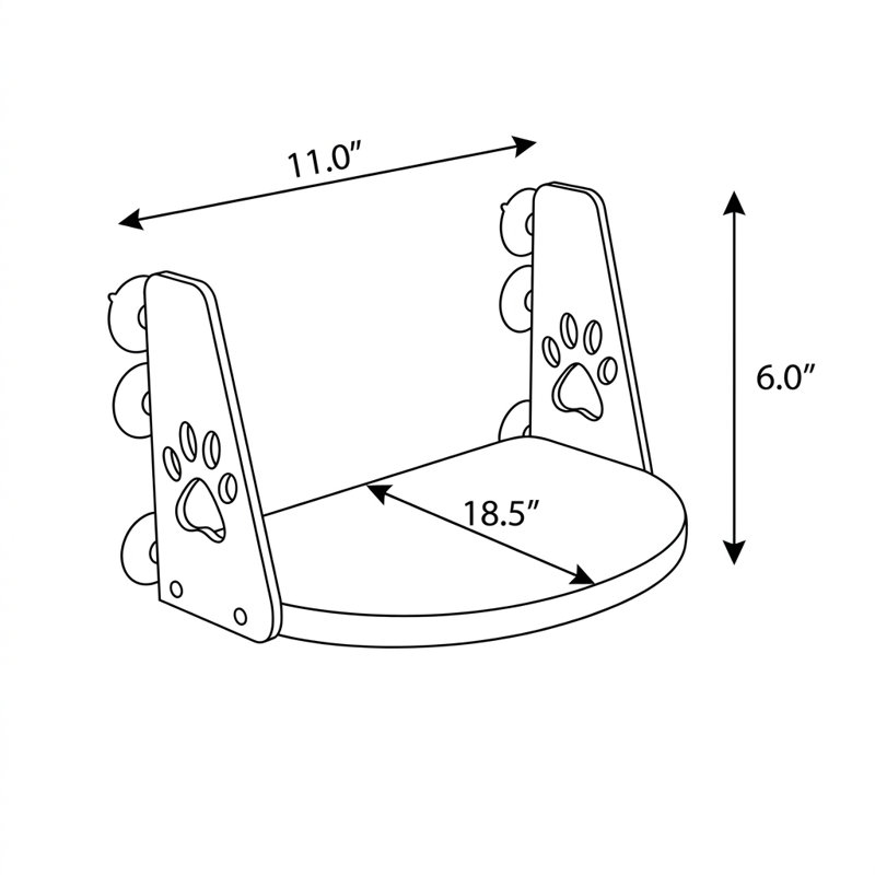 Plush Window-Mounted Suction Cup Cat Perch Bed
