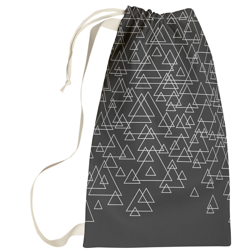 Sac à linge à triangle dispersé, Petit (H 64 po x l 20 po x P 1,5 po), Noir