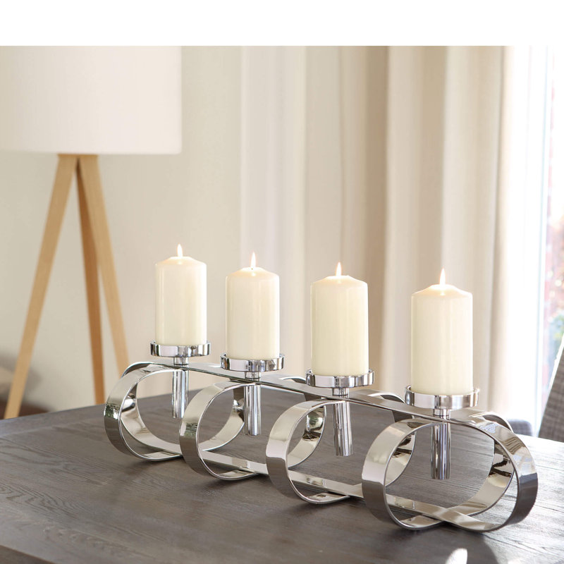 Gorden Metal Candelabra, 18cm H x 85cm W x 27cm D