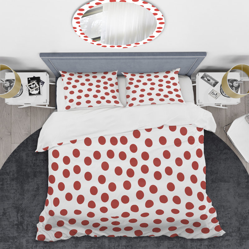 Red Red Dot - Ensemble de housse de couette Abstract - Microfibre de polyester