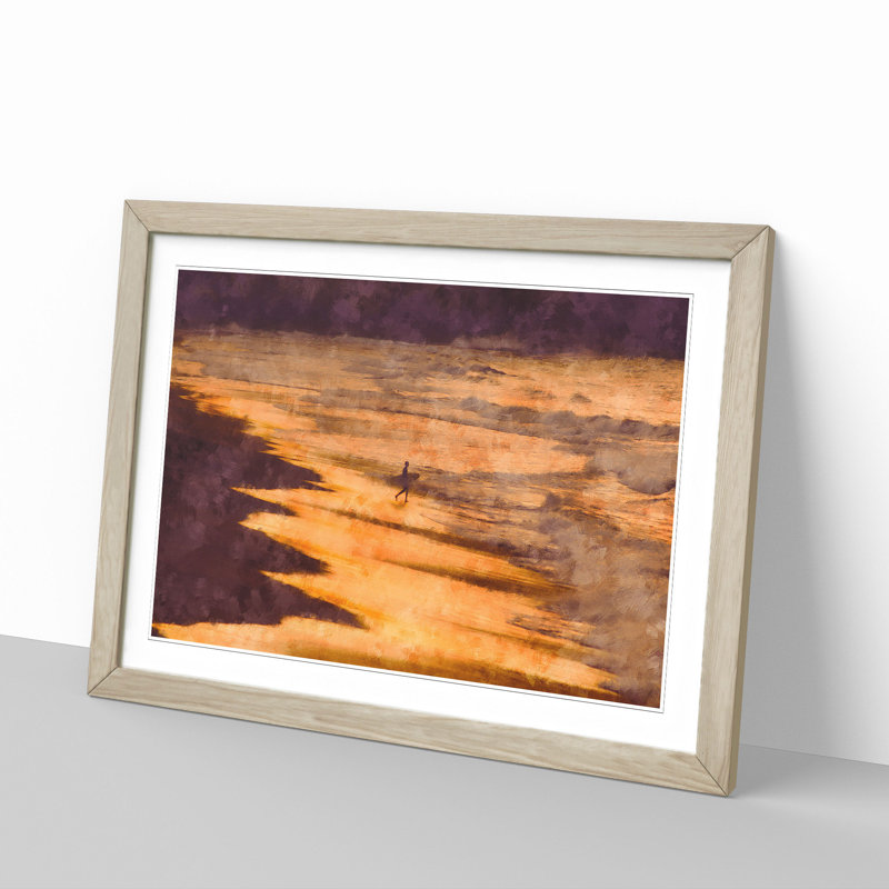 Heading into the Surf - Picture Frame Painting Print, 33cm H x 45cm W x 2cm D, Oak Framed