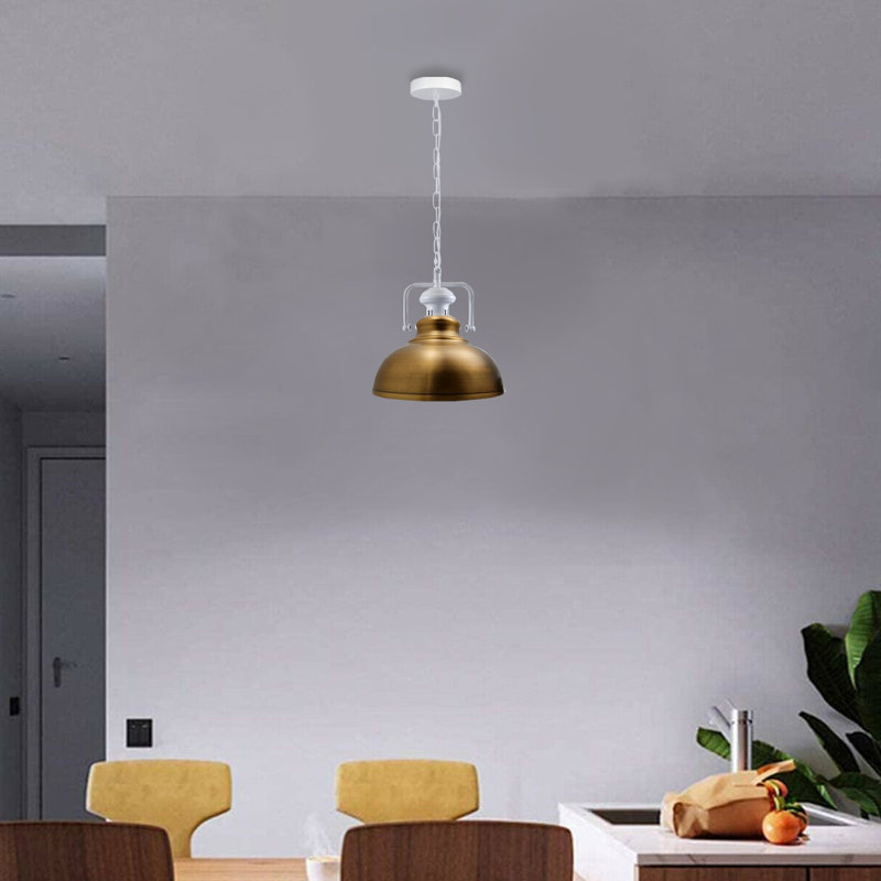 Lockett 1 - Light Satin Nickel Pendant, Yellow Brass