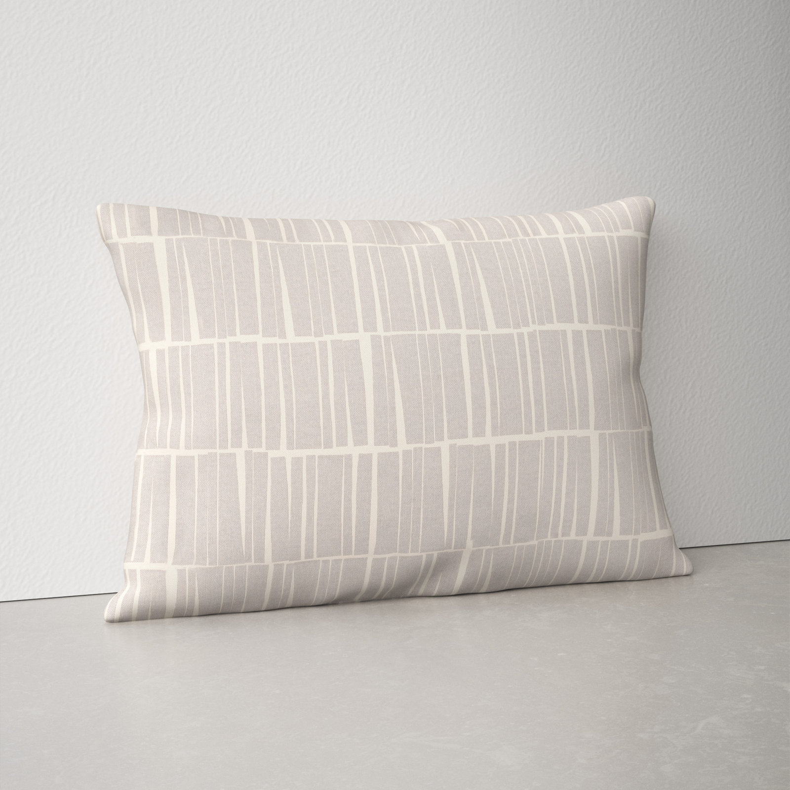 Striped Throw Pillow, Medium Gray/Beige