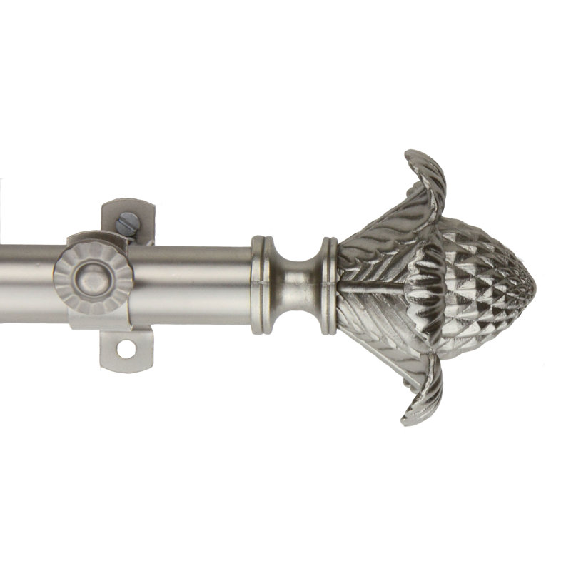 Tringle à rideaux simple de coin Crest Lane, 66 po à 120 po, Nickel satiné
